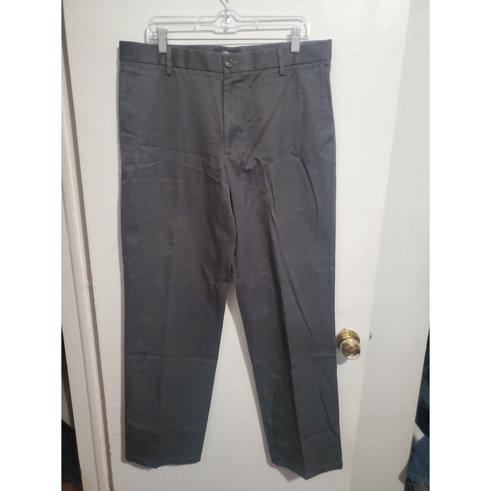 Dockers Signature Khaki Pants Gray Straight Fit Workwear Pants Men's Size 36x34